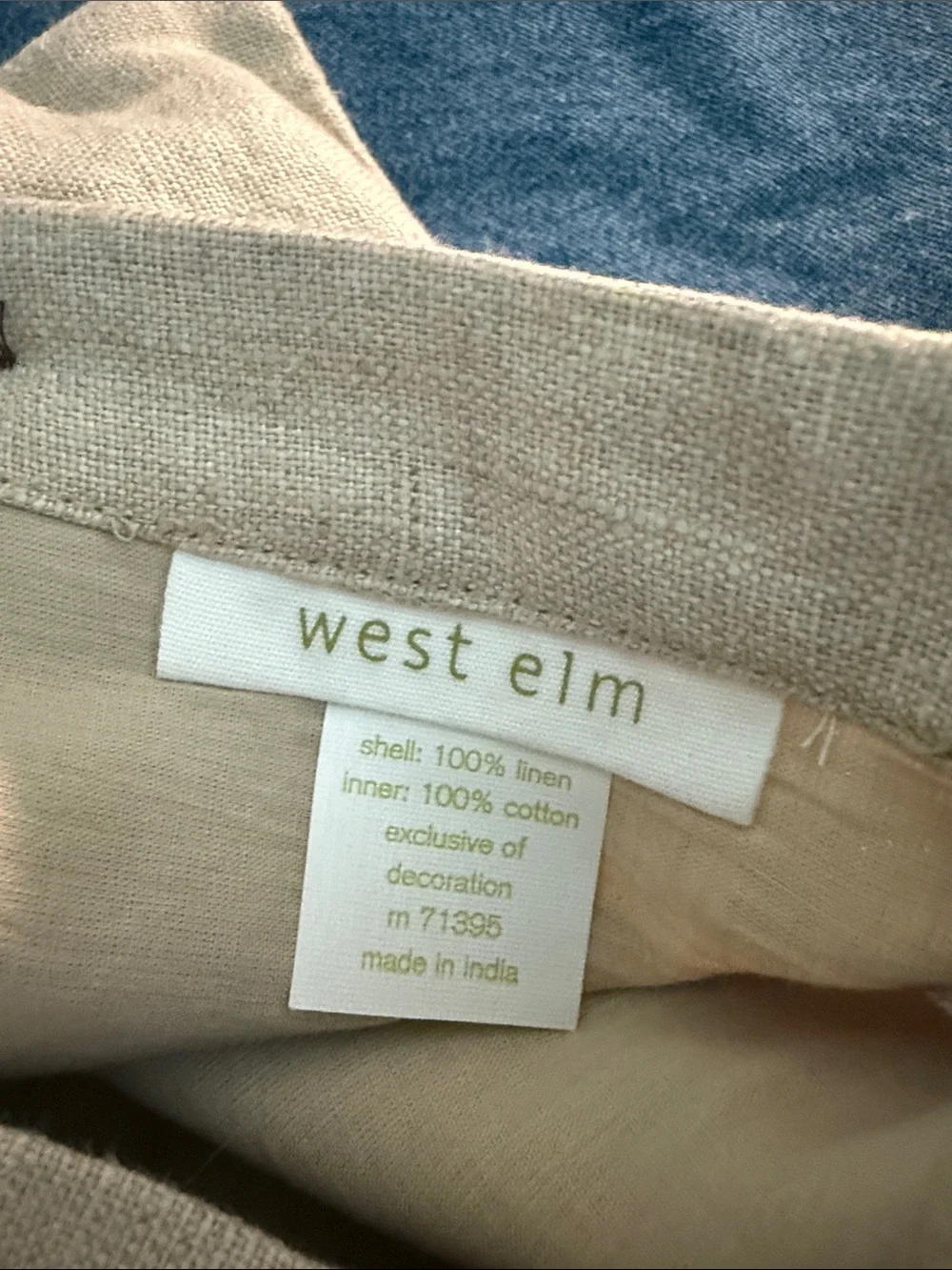 West Elm Decorative Beaded Accent Pillow - Beige 14x14